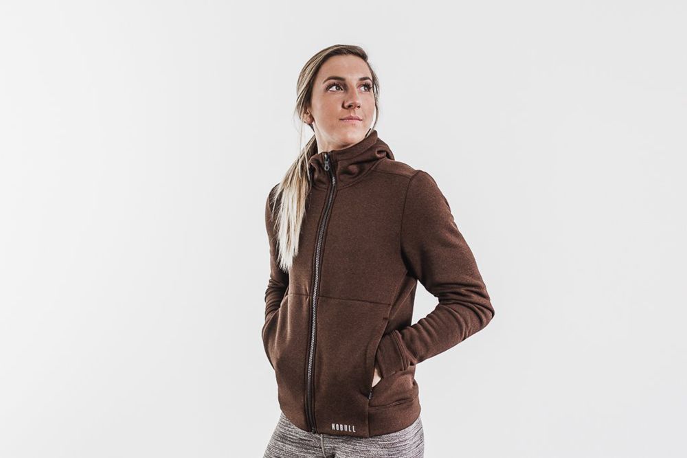 Sweat À Capuche NOBULL Femme Marron - NOBULL Performance Zip-Up,France (5704-OXFYS)